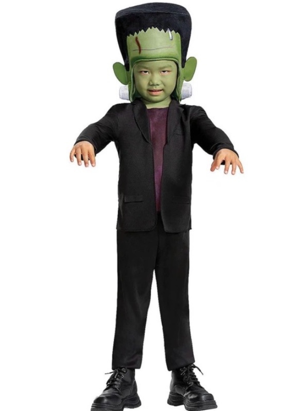 Disguise Frankenstein Costume Kids Med 7-8 Black Green NEW Universal Monsters